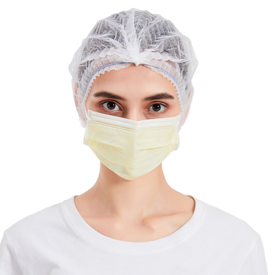 Máscara protetora protetora descartável amarela para o doutor adulto