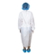 O isolamento médico branco veste descartável com punho feito malha 20-65gsm impermeável
