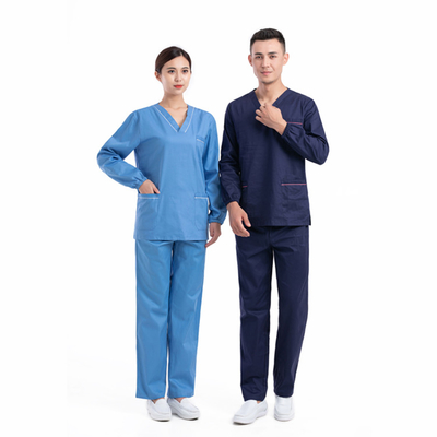 Médicos azuis esfregam a luva longa XS-3XL do terno industrial, centro dos cuidados médicos