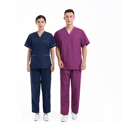 A luva curto do hospital esfrega uniformes do terno para as enfermeiras M-4XL