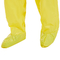 Combinação protetora descartável amarela com tampa S-3XL 20-60gsm da sapata