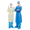 vestidos cirúrgicos do hospital 50g descartável azul, vestido cirúrgico SMMS do isolamento impermeável amarelo do nível 2